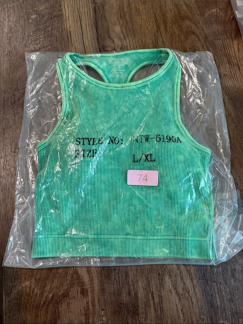 Zenana Outfitters Mint Green Ribbed Racerback Crop Tank